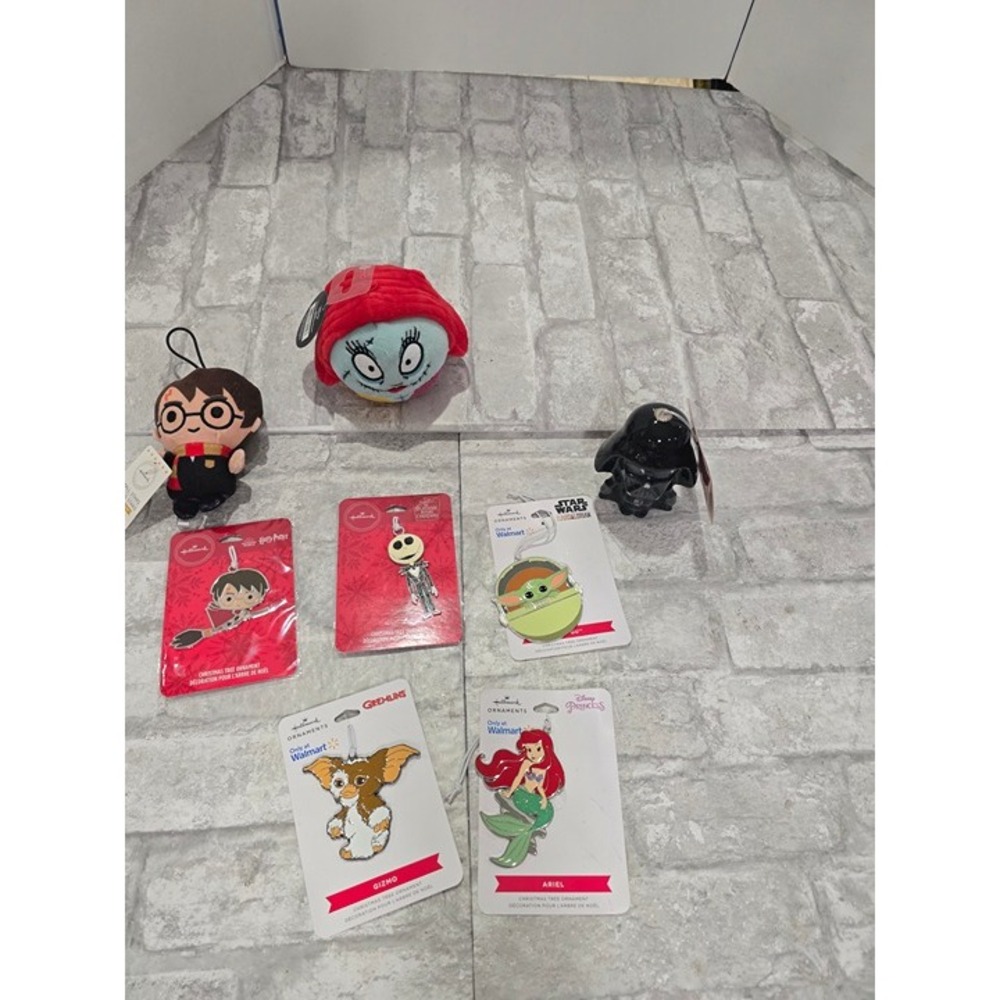 Lot of Assorted‎ Ornaments Ariel Harry Potter Jack Skellington Gremlin